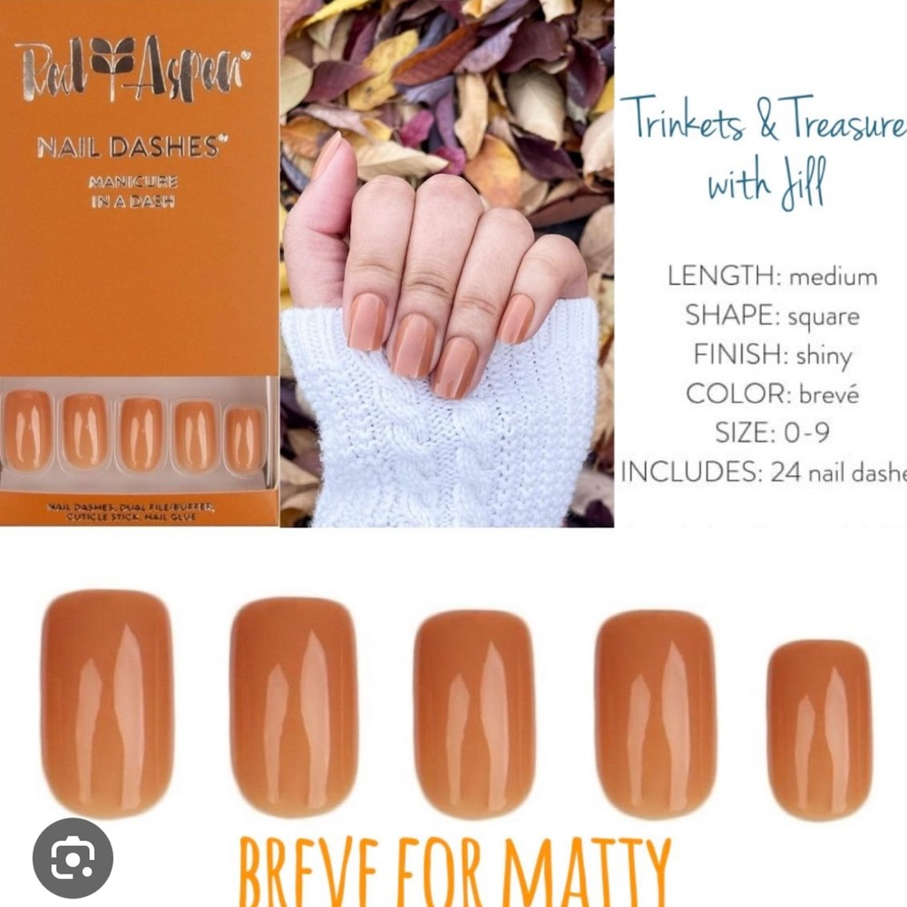 ☕️ Red Aspen Nail Dash: Breve for Matty Press-on Manicure 💅